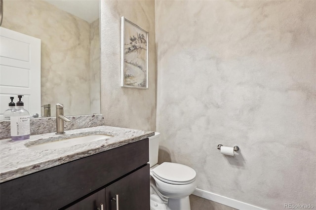 13960 Box Turtle Loop, Parker, CO 80134 - half bath featuring toilet, baseboards, and vanity
