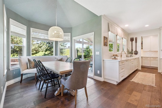 10660 Weathersfield Ct, Highlands Ranch, CO 80129 - dining area featuring dark wood-style floors and recessed lighting