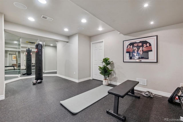 10660 Weathersfield Ct, Highlands Ranch, CO 80129 - exercise room with baseboards and recessed lighting