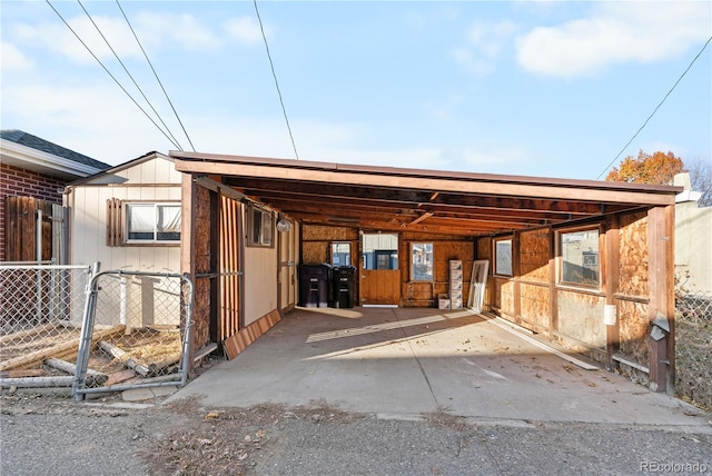 view of car parking featuring a carport