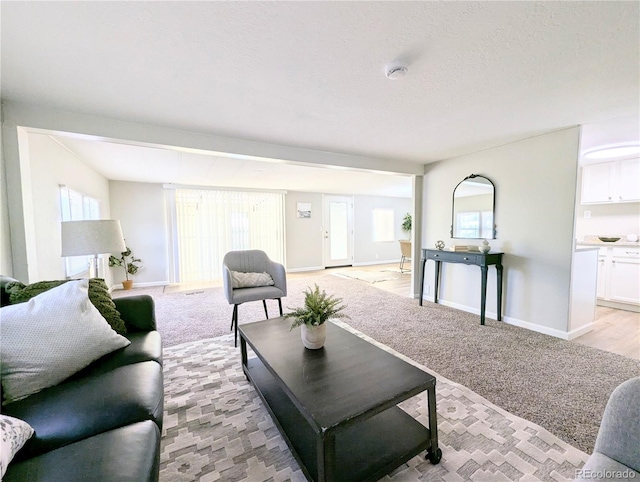 2032 Tulane St, Denver, CO 80260 - living room featuring baseboards and light colored carpet