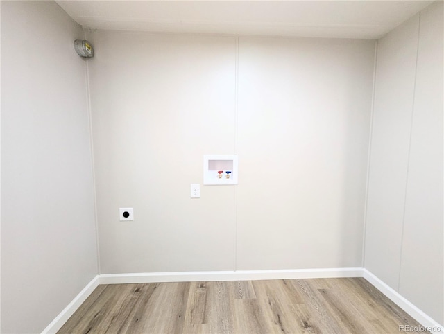 2032 Tulane St, Denver, CO 80260 - laundry room with light wood-type flooring, hookup for an electric dryer, and washer hookup