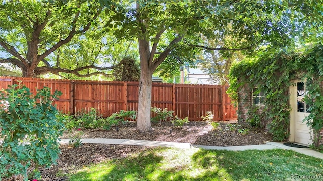 view of yard with fence