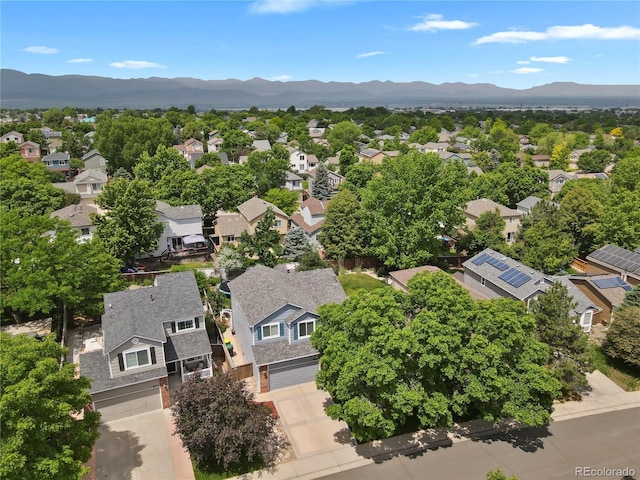 9665 Whitecliff Pl, Highlands Ranch, CO 80129 - aerial perspective of suburban area featuring a mountainous background
