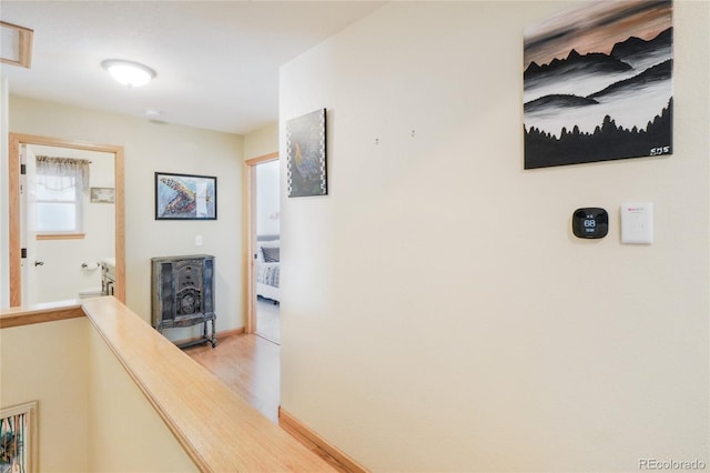 hallway featuring light wood-type flooring