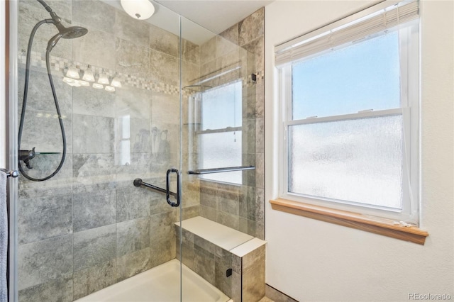 bathroom featuring walk in shower