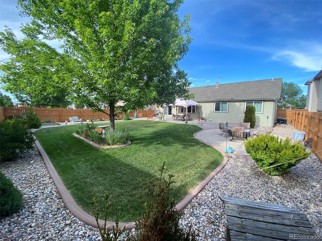 view of yard featuring a patio