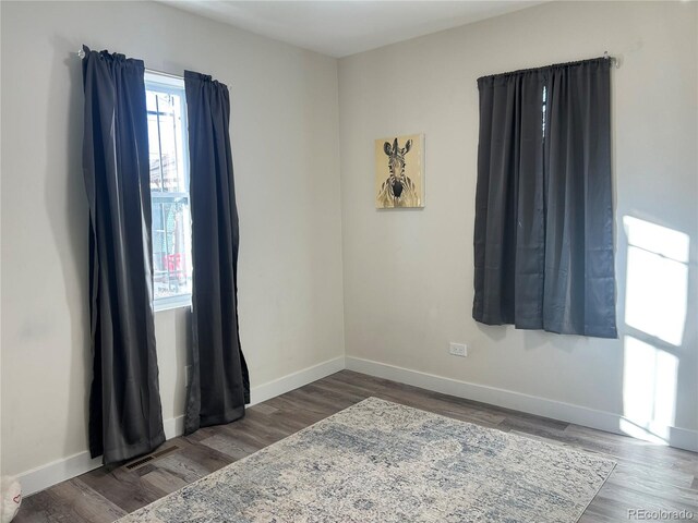 empty room featuring wood-type flooring