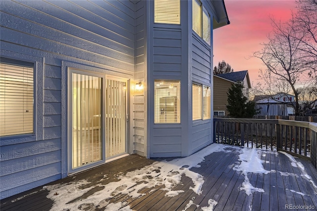 view of deck at dusk