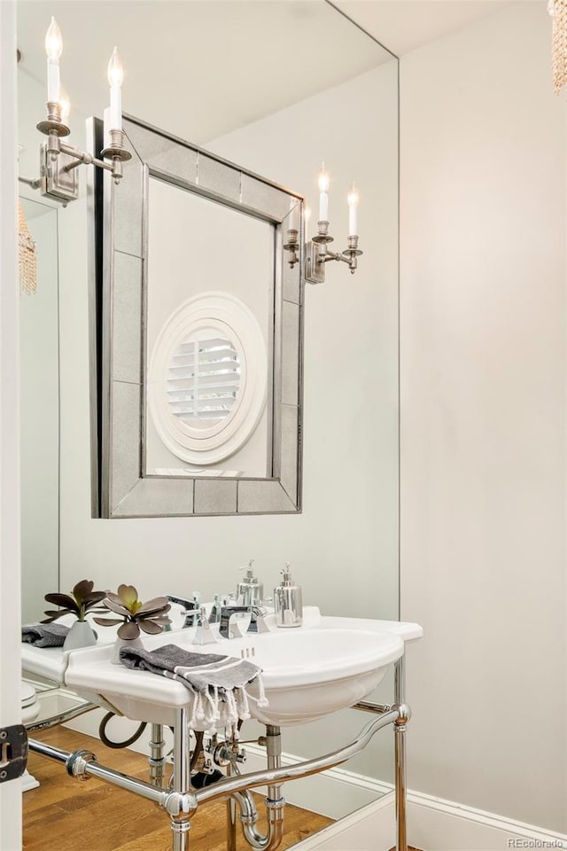 5425 S University Blvd, Greenwood Village, CO 80121 - bathroom with wood finished floors