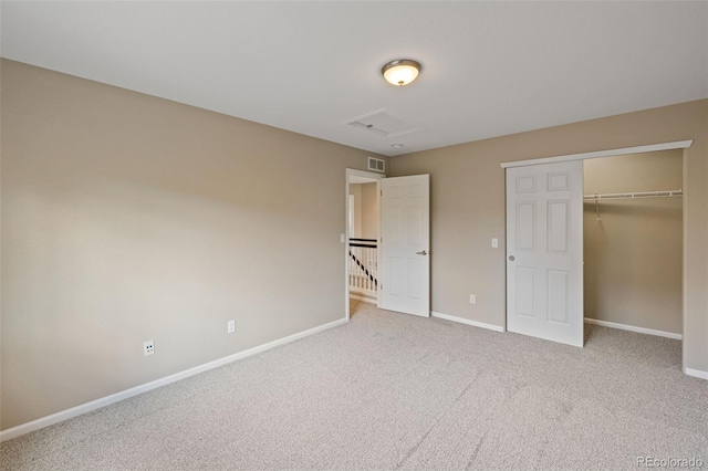 8216 Mahogany Wood Ct, Colorado Springs, CO 80927 - unfurnished bedroom featuring attic access, baseboards, carpet, and a closet
