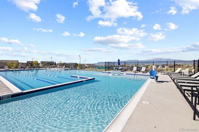 8216 Mahogany Wood Ct, Colorado Springs, CO 80927 - community pool featuring a mountain view