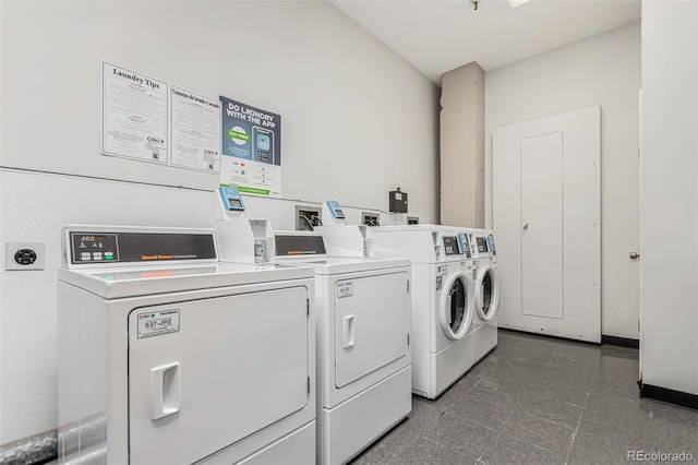 common laundry area featuring washing machine and clothes dryer