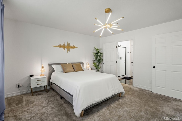 10226 Worchester St, Commerce City, CO 80022 - carpeted bedroom featuring baseboards and a chandelier