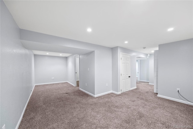6327 Fenton St, Arvada, CO 80003 - finished below grade area featuring carpet floors and recessed lighting