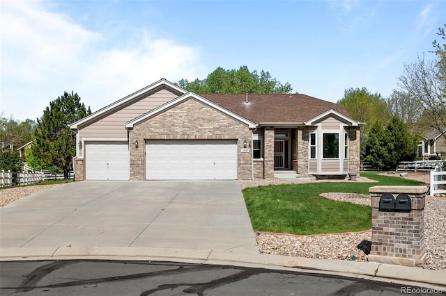 14447 Inca Ct, Westminster, CO 80023 - ranch-style home with driveway, a garage, and brick siding