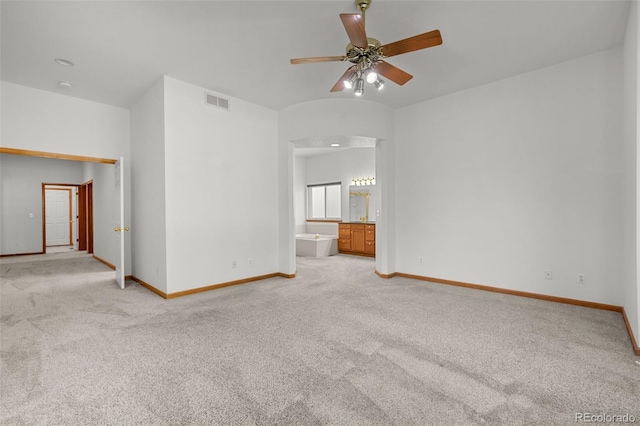 14447 Inca Ct, Westminster, CO 80023 - empty room featuring light colored carpet, a ceiling fan, and baseboards