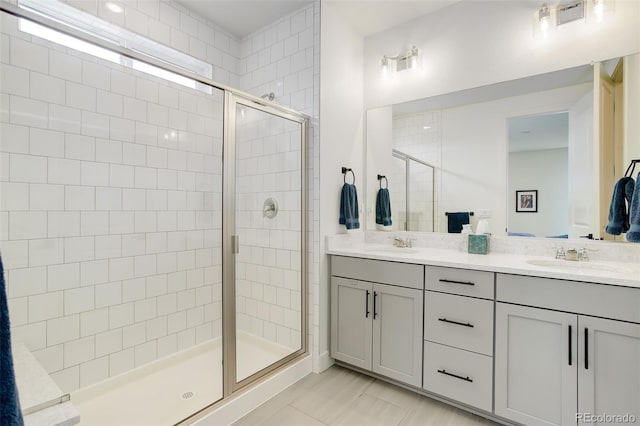 7029 Sagerock St, Castle Pines, CO 80108 - full bath with a shower stall and double vanity