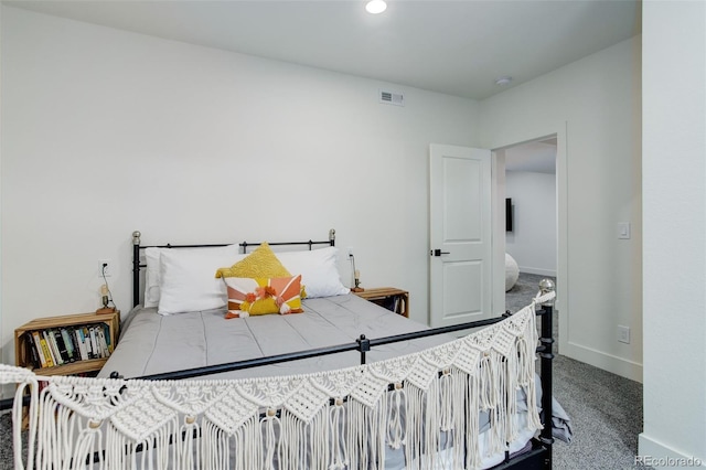 7029 Sagerock St, Castle Pines, CO 80108 - carpeted bedroom with baseboards and recessed lighting