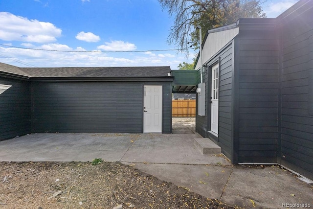 view of garage