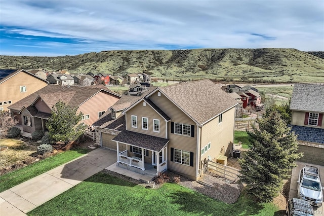 4206 Eagle Ridge Way, Castle Rock, CO 80104 - aerial perspective of suburban area with a mountain backdrop