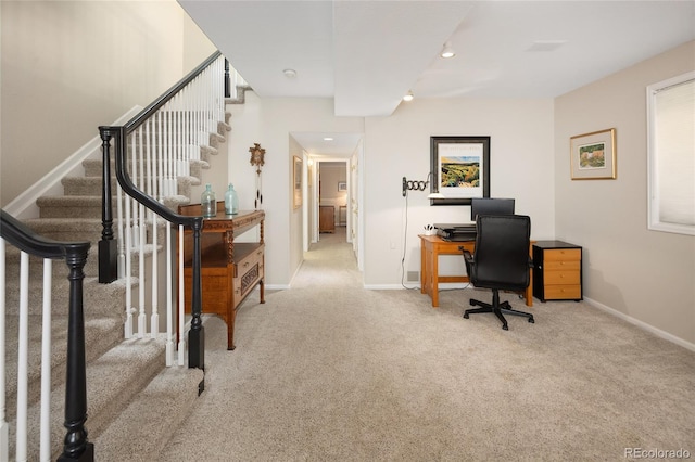 355 Steele St, Denver, CO 80206 - carpeted home office with baseboards and healthy amount of natural light