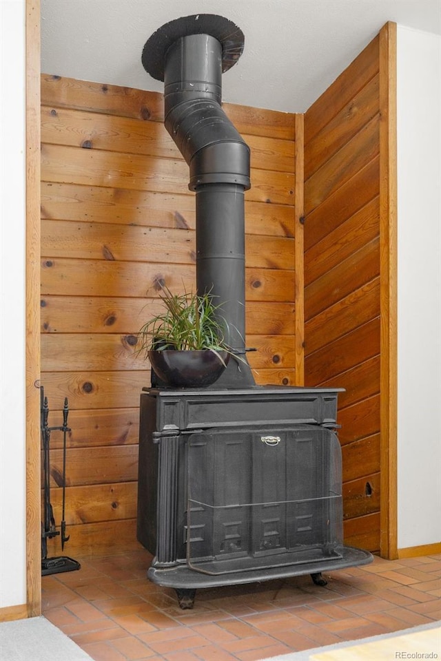 4717 Tantra Dr Unit G5, Boulder, CO 80305 - detailed view of wooden walls and a wood stove