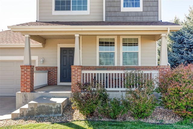 property entrance with covered porch