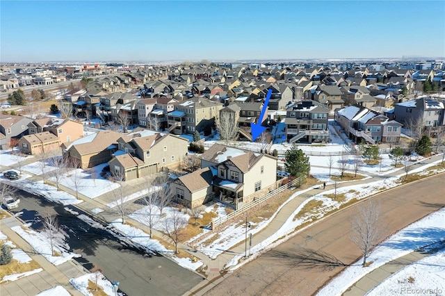 bird's eye view with a residential view