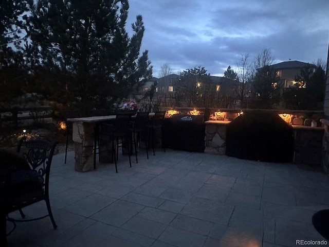 view of patio / terrace with outdoor dry bar