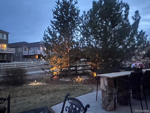 view of yard featuring fence