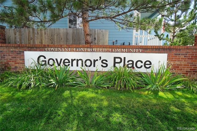 view of community sign