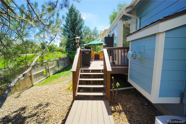 view of yard featuring a deck