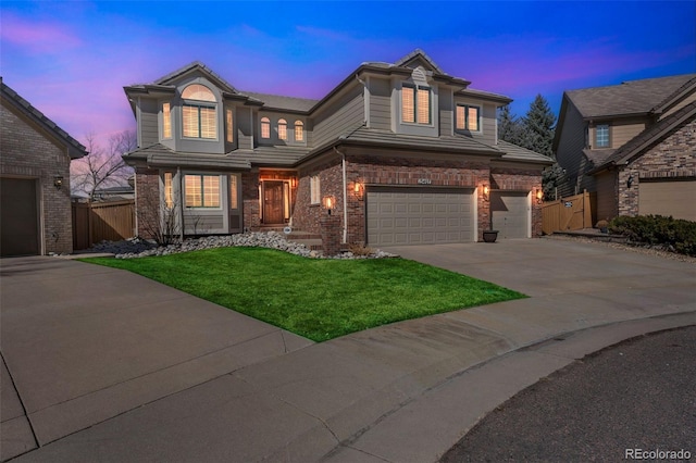 view of front of property featuring a gate, concrete driveway, and fence