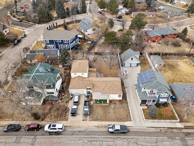 aerial view with a residential view