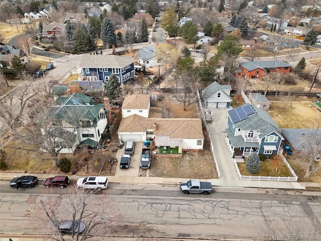 bird's eye view featuring a residential view