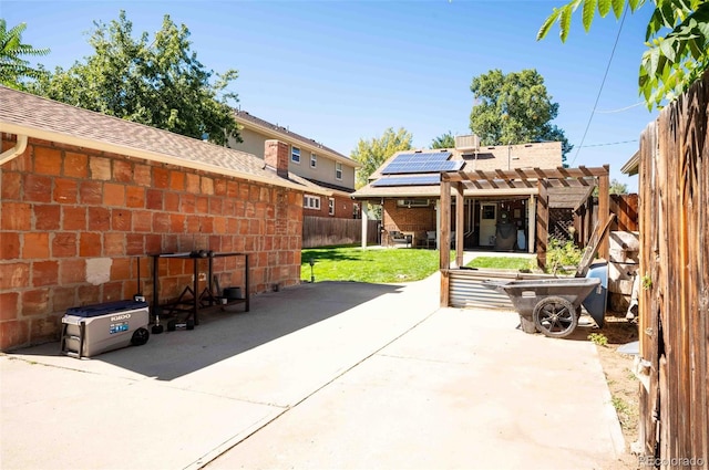 view of patio with a fenced backyard and a pergola