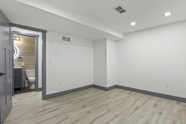 104 Stuart St, Denver, CO 80219 - empty room featuring light wood-style floors, baseboards, and recessed lighting