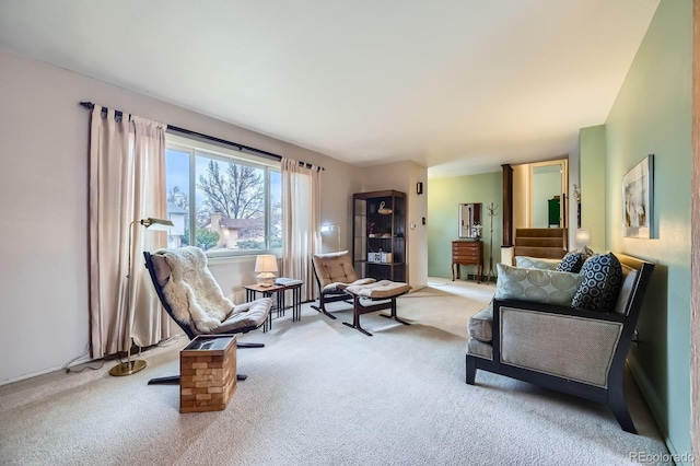 view of carpeted living area