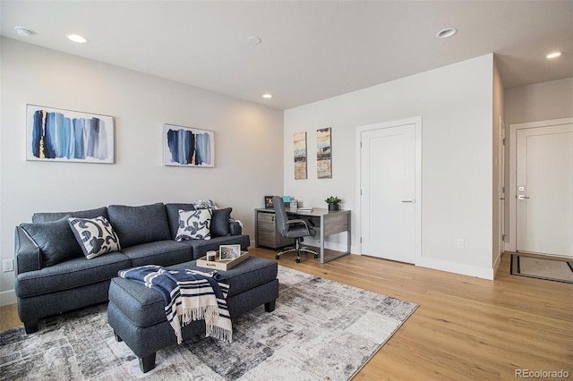 living room featuring light hardwood / wood-style floors