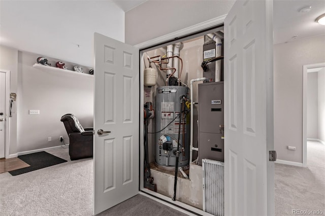 utility room featuring gas water heater