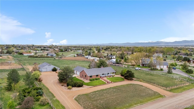 aerial view featuring a mountain view