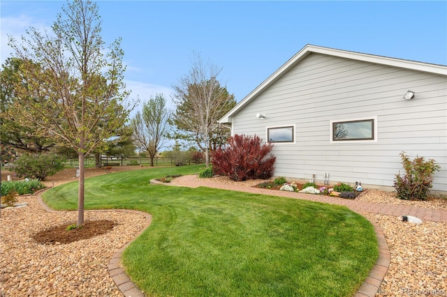 view of yard with fence