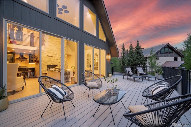 189 Pine Cone Ln, Winter Park, CO 80482 - view of deck at dusk
