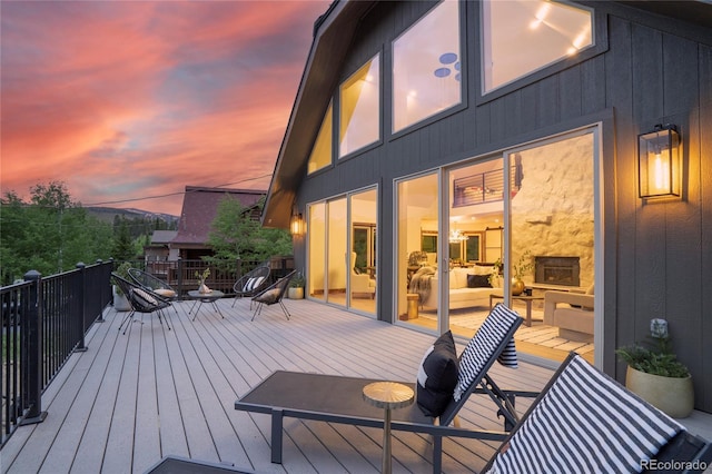 189 Pine Cone Ln, Winter Park, CO 80482 - view of deck at dusk