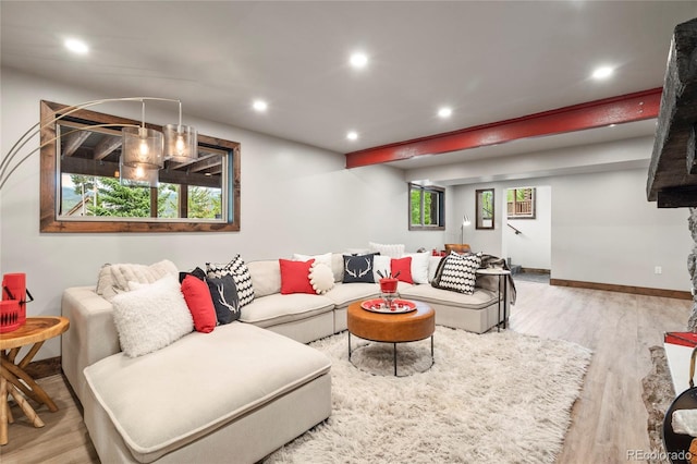 189 Pine Cone Ln, Winter Park, CO 80482 - living room featuring wood finished floors and recessed lighting