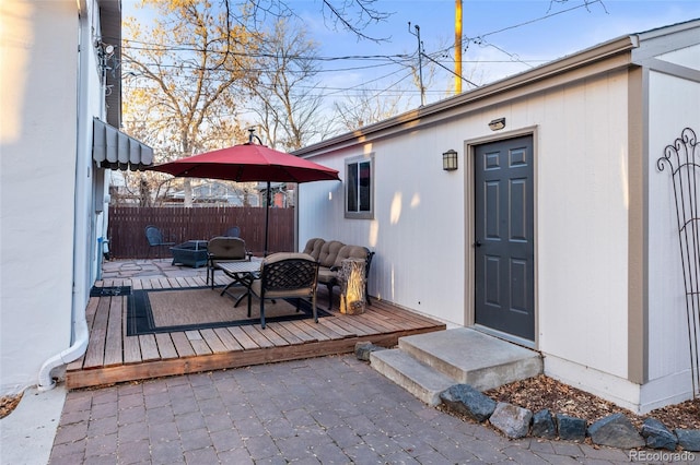 exterior space with a wooden deck