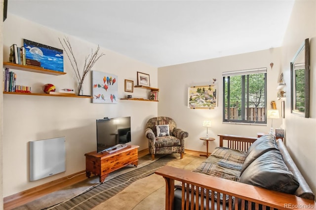 living room featuring hardwood / wood-style flooring