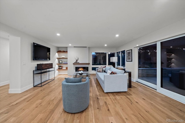 living room featuring light hardwood / wood-style floors