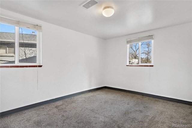 view of carpeted spare room